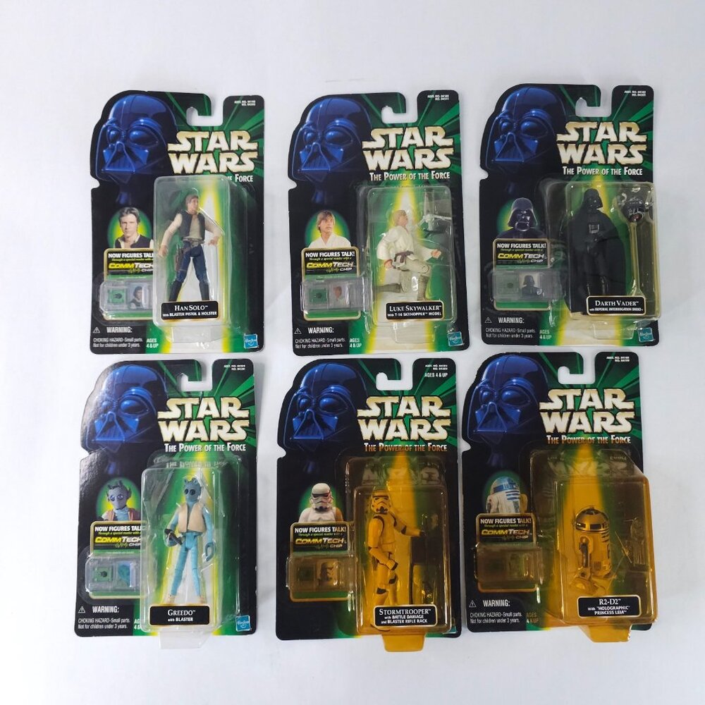 Star Wars Power of the Force CommTech Lot of 6 Greedo Vader Hasbro 1999 Vintage